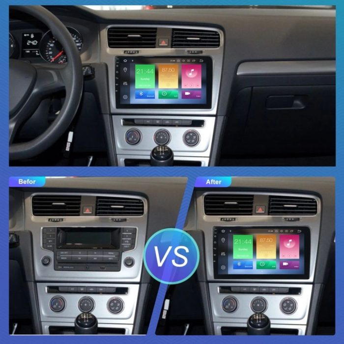 Navigatie auto VW Golf 7, Android 12, Wi-Fi,Bluetooth , carplay si android auto - imagine 2