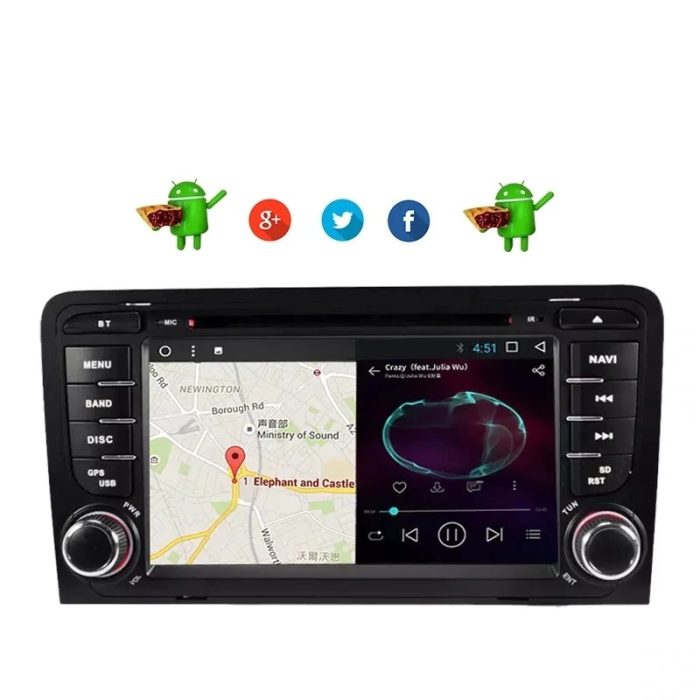 Navigatie auto Audi A3 , Android 12, Wi-Fi ,Octa-Core 4G +64GB , 4G , slot cartela SIM  Bluetooth , Waze ,YouTube, Google - imagine 2