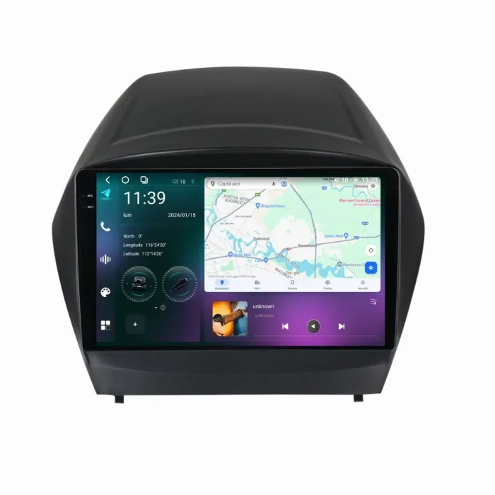 Navigatie auto dedicata cu Android Hyundai ix35 2009 - 2015,Display 2K UHD QLED 9" 4GB RAM, Radio GPS Dual Zone,Touchscreen, Internet Wi-Fi si slot SIM 4G, Bluetooth, MirrorLink, USB, Waze