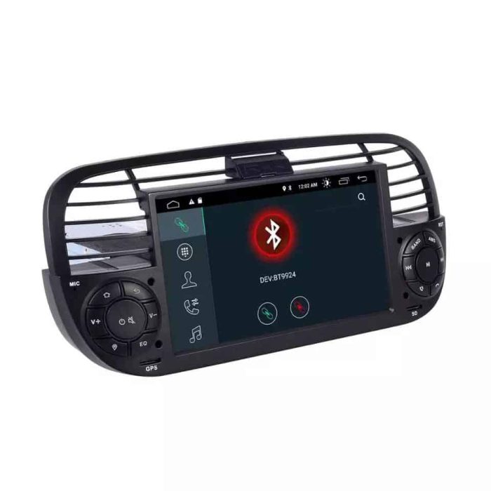 Navigatie auto Fiat 500, Procesor Octa-Core ,4G memorie RAM si 64 GB memorie interna ,Wi-Fi, Android 13, Bluetooth, Alb,slot cartela SIM - imagine 2