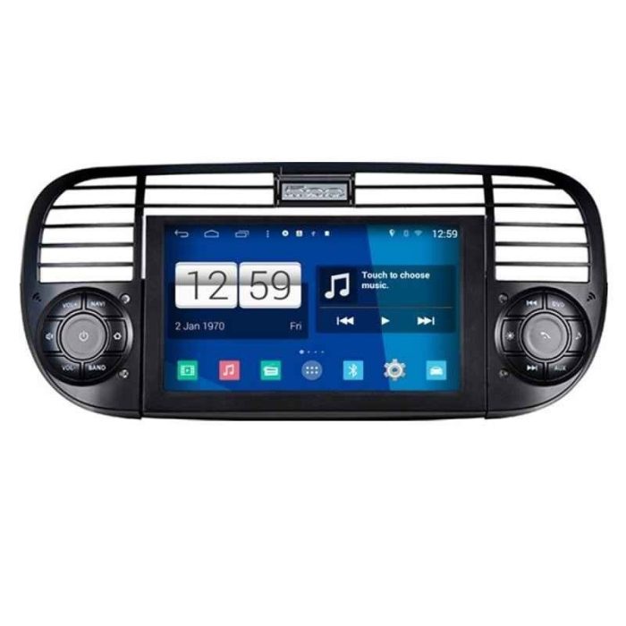Navigatie auto Fiat 500, Procesor Octa-Core ,4G memorie RAM si 64 GB memorie interna ,Wi-Fi, Android 13, Bluetooth, Alb,slot cartela SIM