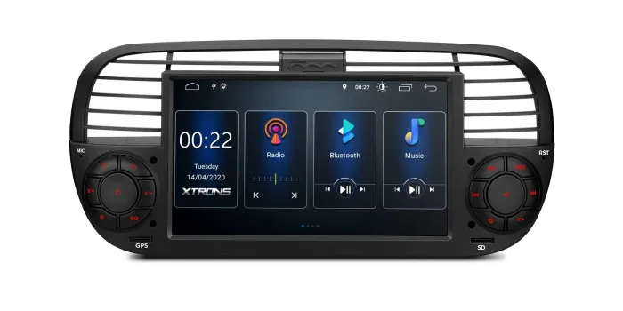 Navigatie auto Fiat 500, Procesor Octa-Core ,4G memorie RAM si 64 GB memorie interna ,Wi-Fi, Android 13, Bluetooth, Alb,slot cartela SIM - imagine 5